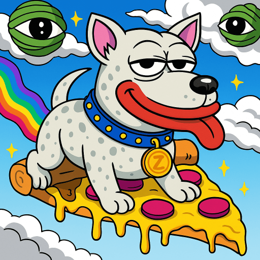 Zeus Riding Pizza Through the Sky