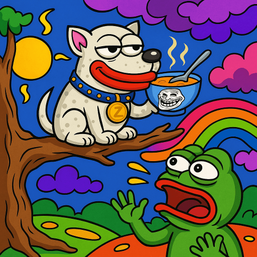 Zeus in Tree with Coffee and Pepe